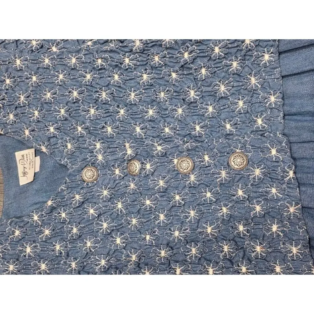 Vintage Jeffrey and Dara Evening Wide Leg 1 Piece Jumpsuit Denim Blue 10 A006204